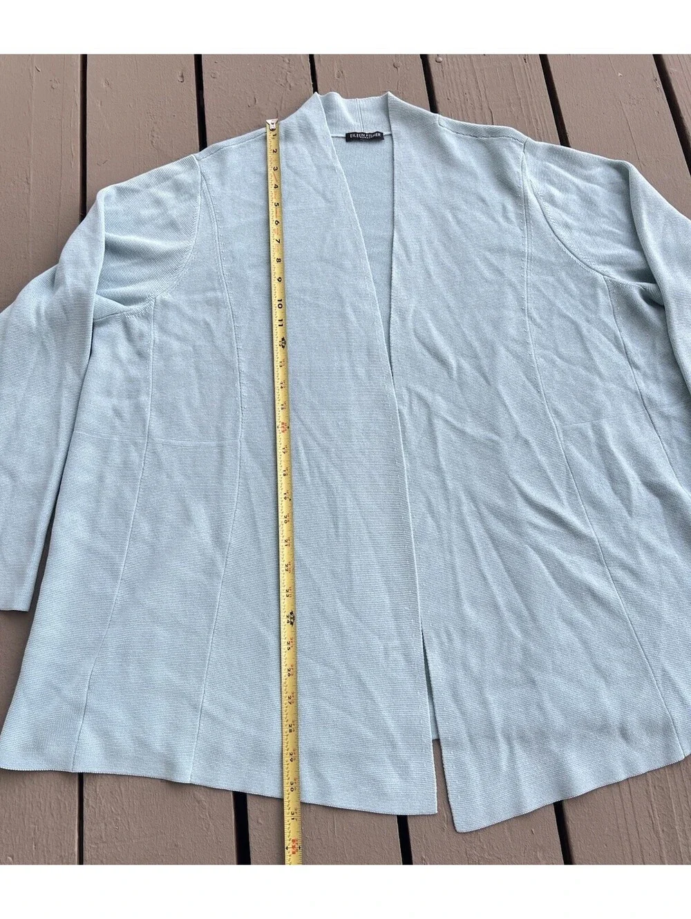 Eileen Fisher Woman Light Blue Silk  Open Front Cardigan 3X?